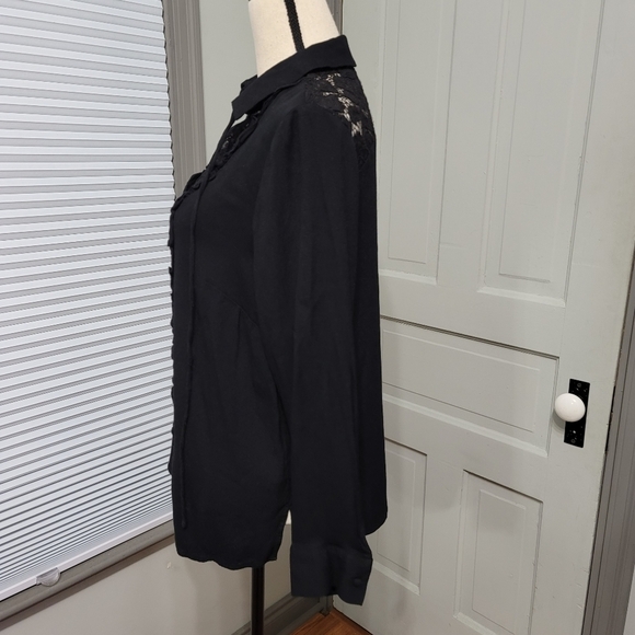 ELOQUII Crepe Lace Detail Blouse - Picture 2 of 7